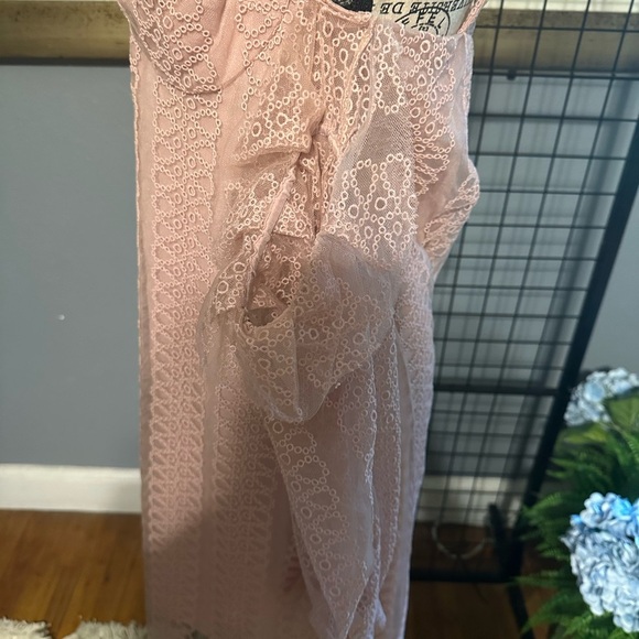 Burberry Blush Pink Lace Mini Dress - Picture 10 of 12